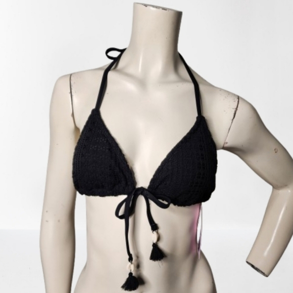 wild fable Other - Wild Fable Bikini Top Womens S Black Triangle Crochet NEW